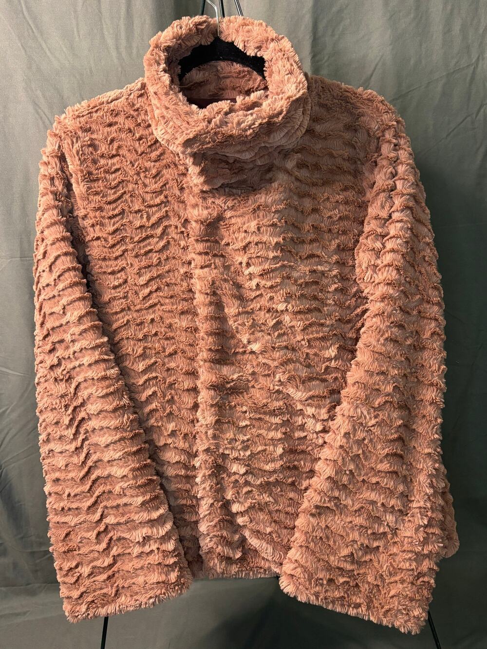 Patagonia Pelage Women’s Textured Pile Zip Jacket Dusty Rose Mauve Size M